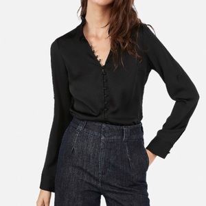 Express Slim ruffle covered button portofino shirt
